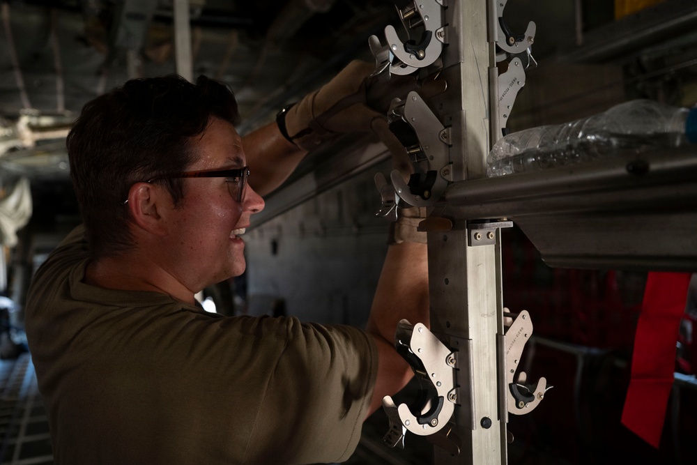 C-130H3 conducts cargo operations across CENTCOM
