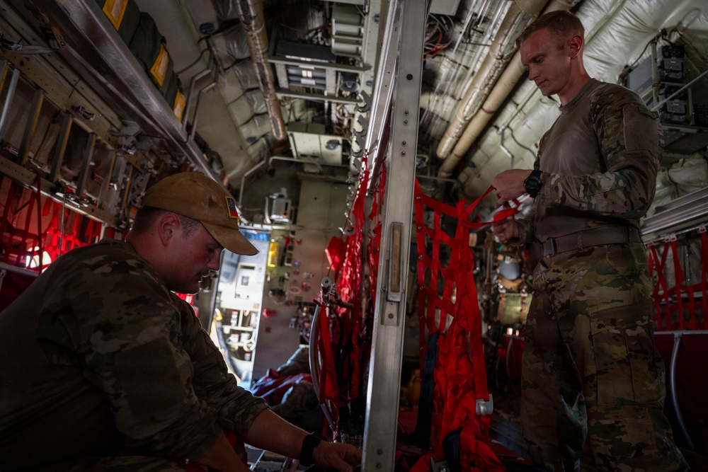 C-130H3 conducts cargo operations across CENTCOM