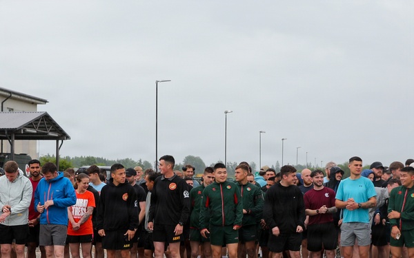 U.S. Army, British, French soldiers participate in a 4x4x48 charity event to help bring awareness to mental health and combat stress