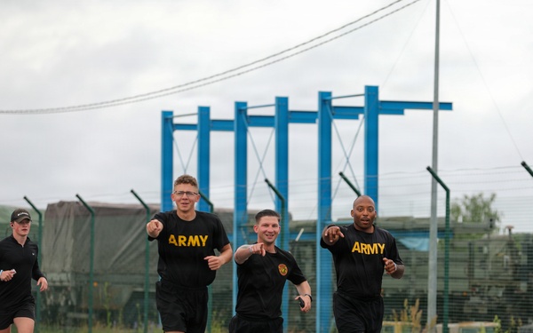 U.S. Army, British, French soldiers participate in a 4x4x48 charity event to help bring awareness to mental health and combat stress
