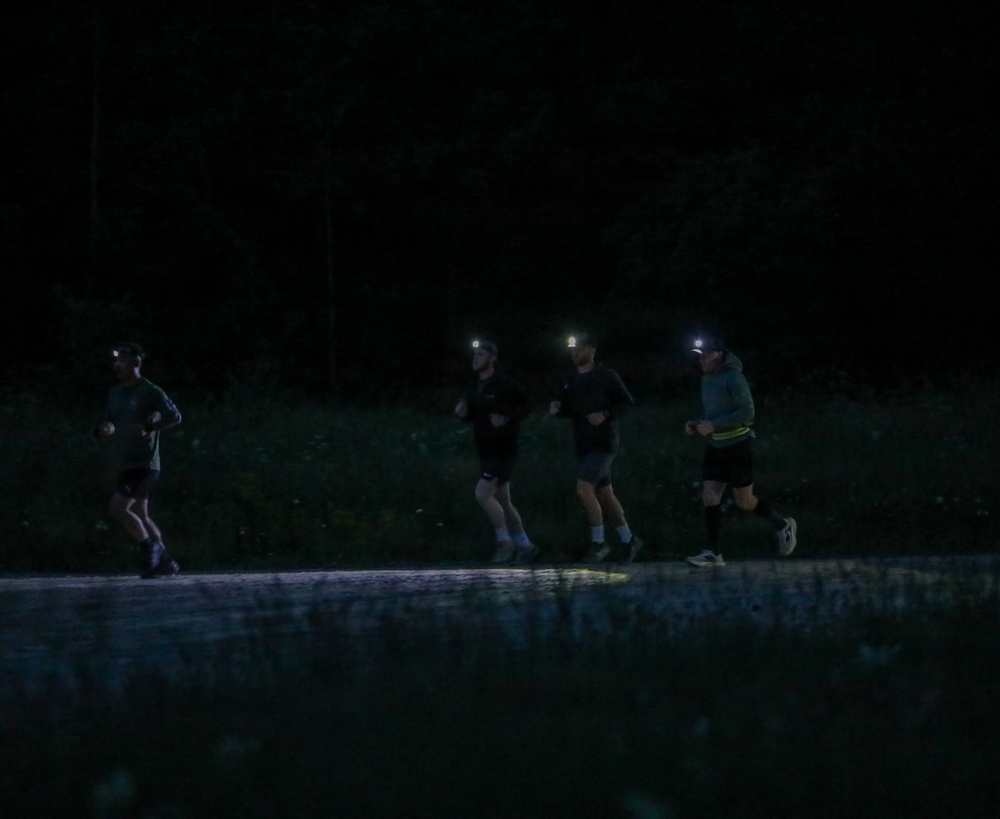 U.S. Army, British, French soldiers participate in a 4x4x48 charity event to help bring awareness to mental health and combat stress