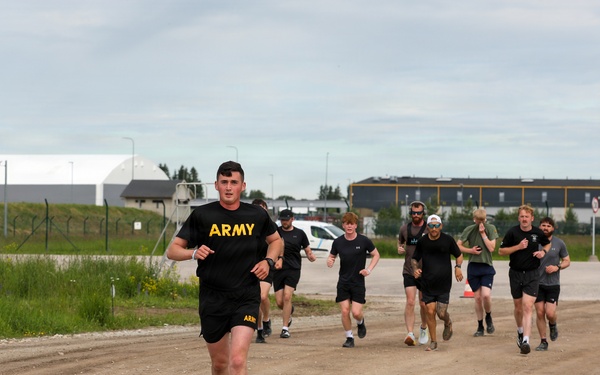 U.S. Army, British, French soldiers participate in a 4x4x48 charity event to help bring awareness to mental health and combat stress