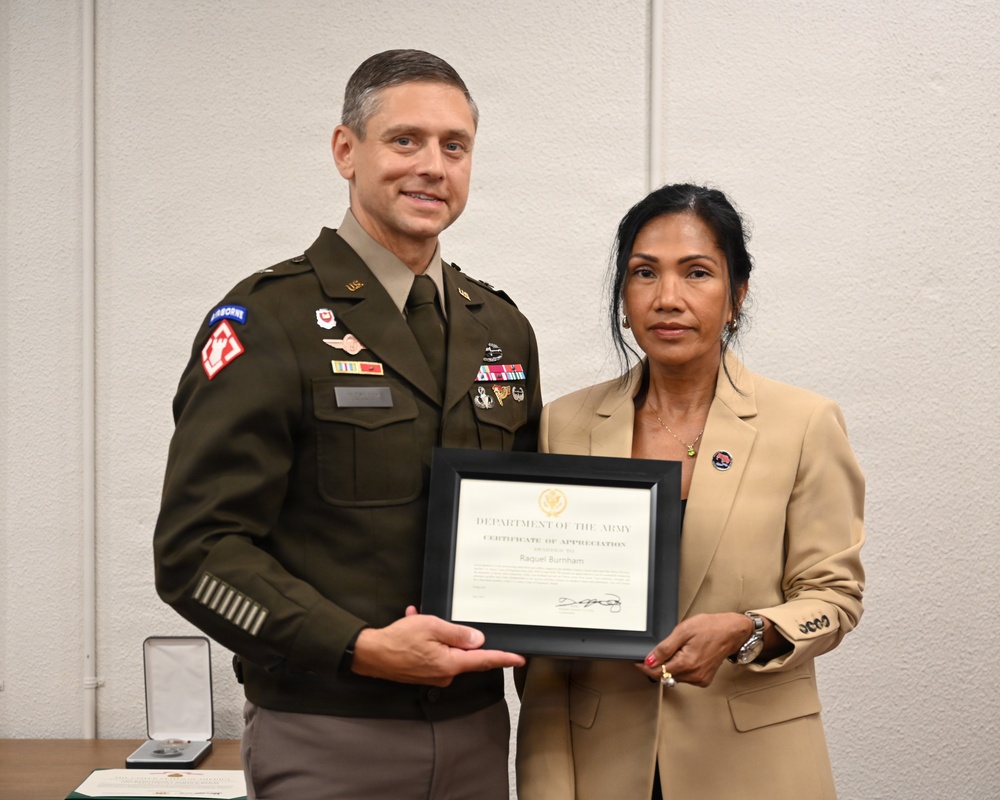 Raquel Burnham Recognized for Support to USACE Buffalo District