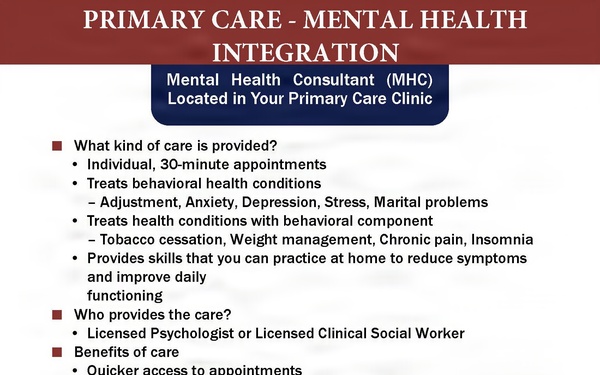 Womack Army Medical Center Announces Transition to Primary Care-Mental Health Integration Program