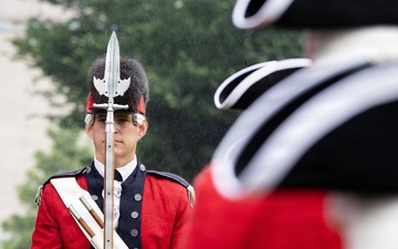 U.S. Army Old Guard Fife and Drum Corps performs at the Great American State Fair