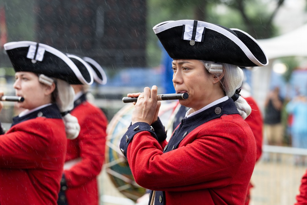U.S. Army Old Guard Fife and Drum Corps performs at the Great American State Fair
