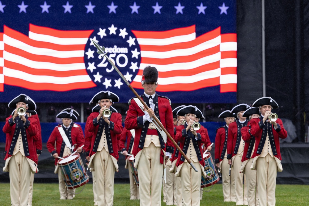 U.S. Army Old Guard Fife and Drum Corps performs at the Great American State Fair