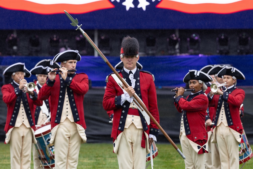 U.S. Army Old Guard Fife and Drum Corps performs at the Great American State Fair
