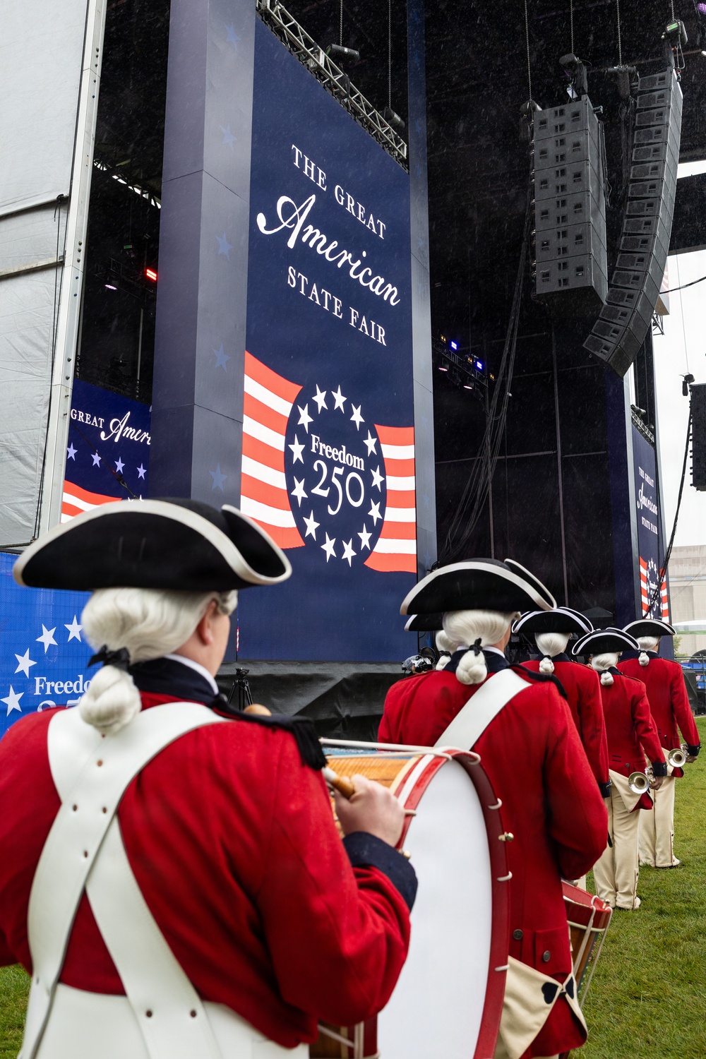 U.S. Army Old Guard Fife and Drum Corps performs at the Great American State Fair