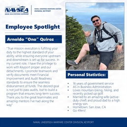NUWC Division, Keyport Employee Spotlight: Ono Quiroz