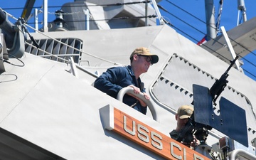 USS Cleveland (LCS 31) Moors Pier Side at SUBASE