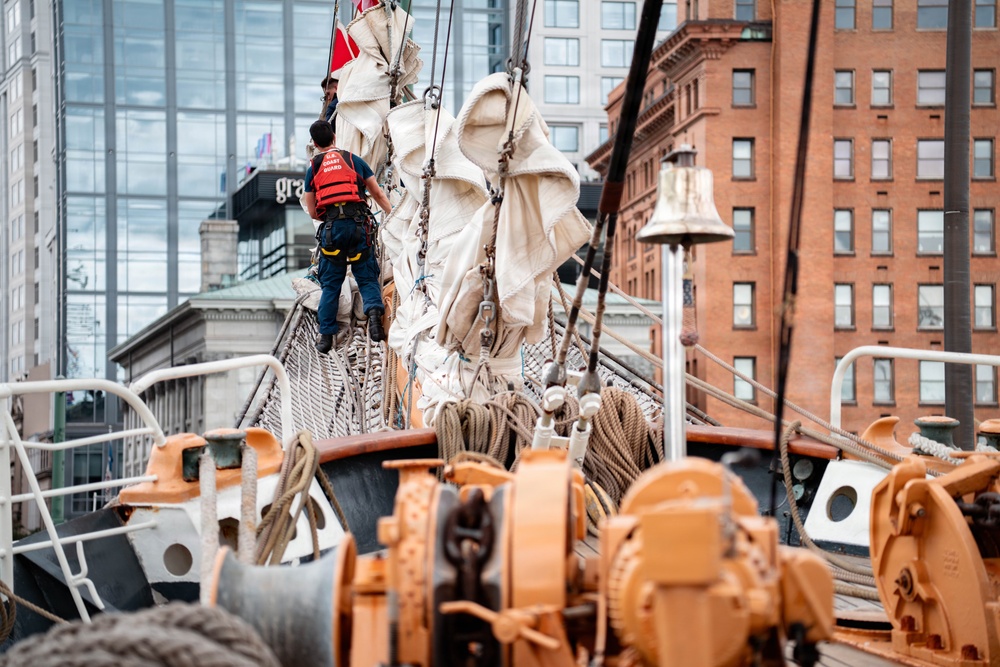 US Coast Guard Cutter Eagle leads Sail250 Virginia Parade of Sail