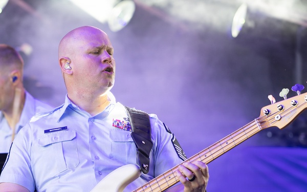 The U.S. Air Force Band Max Impact performs at the Great American State Fair