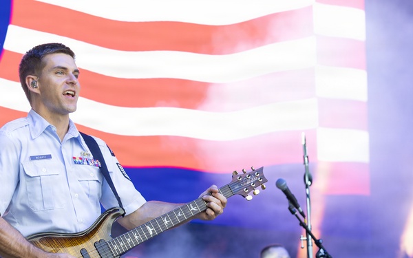 The U.S. Air Force Band Max Impact performs at the Great American State Fair