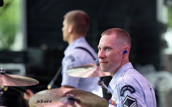 The U.S. Air Force Band Max Impact performs at the Great American State Fair