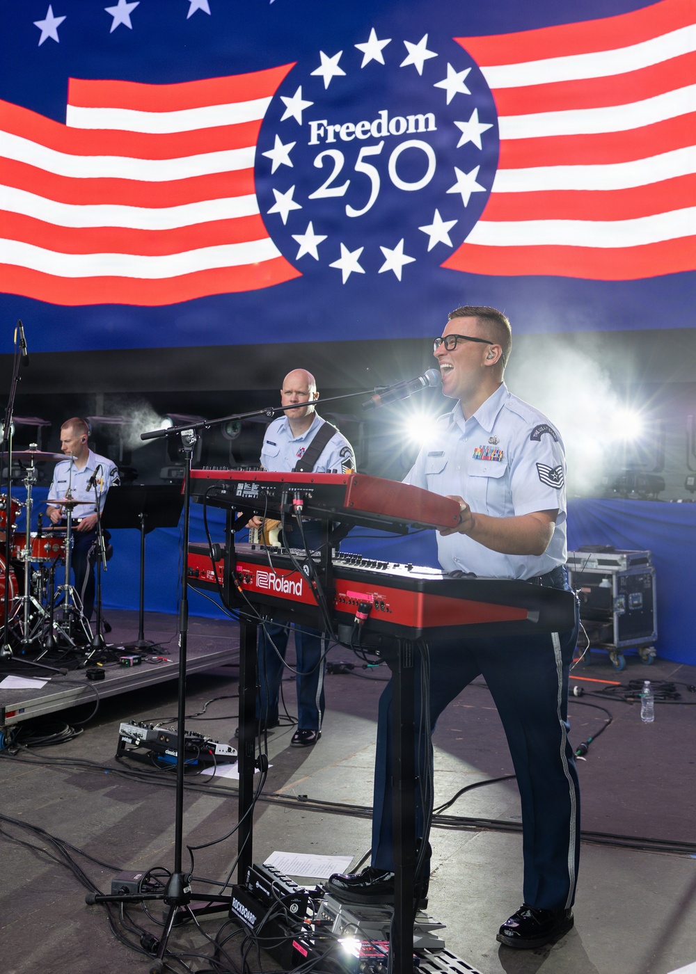The U.S. Air Force Band Max Impact performs at the Great American State Fair
