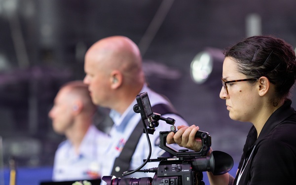 The U.S. Air Force Band Max Impact performs at the Great American State Fair