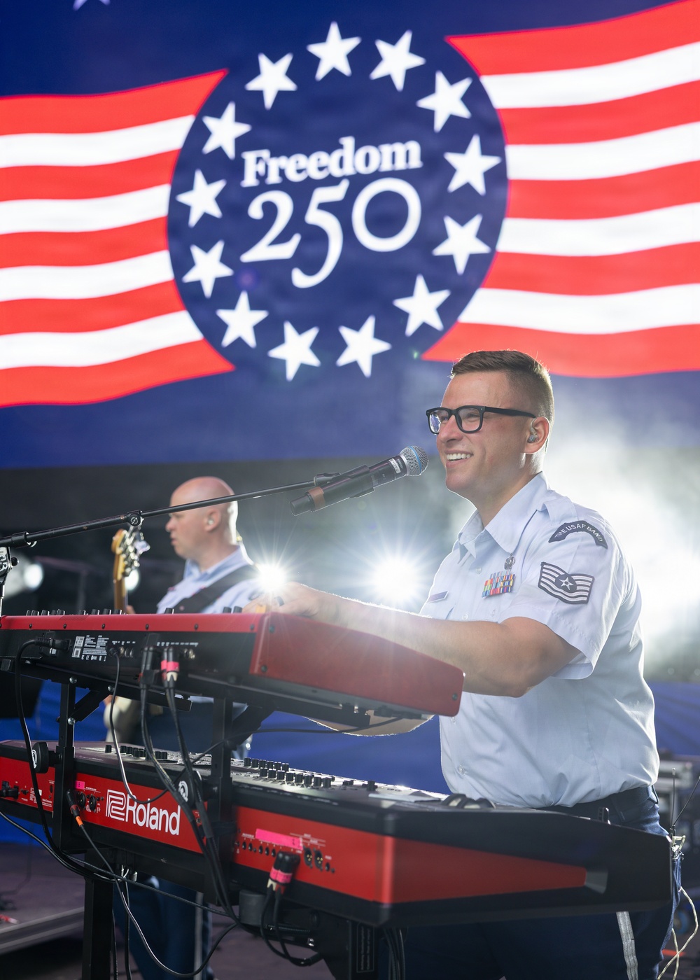 The U.S. Air Force Band Max Impact performs at the Great American State Fair