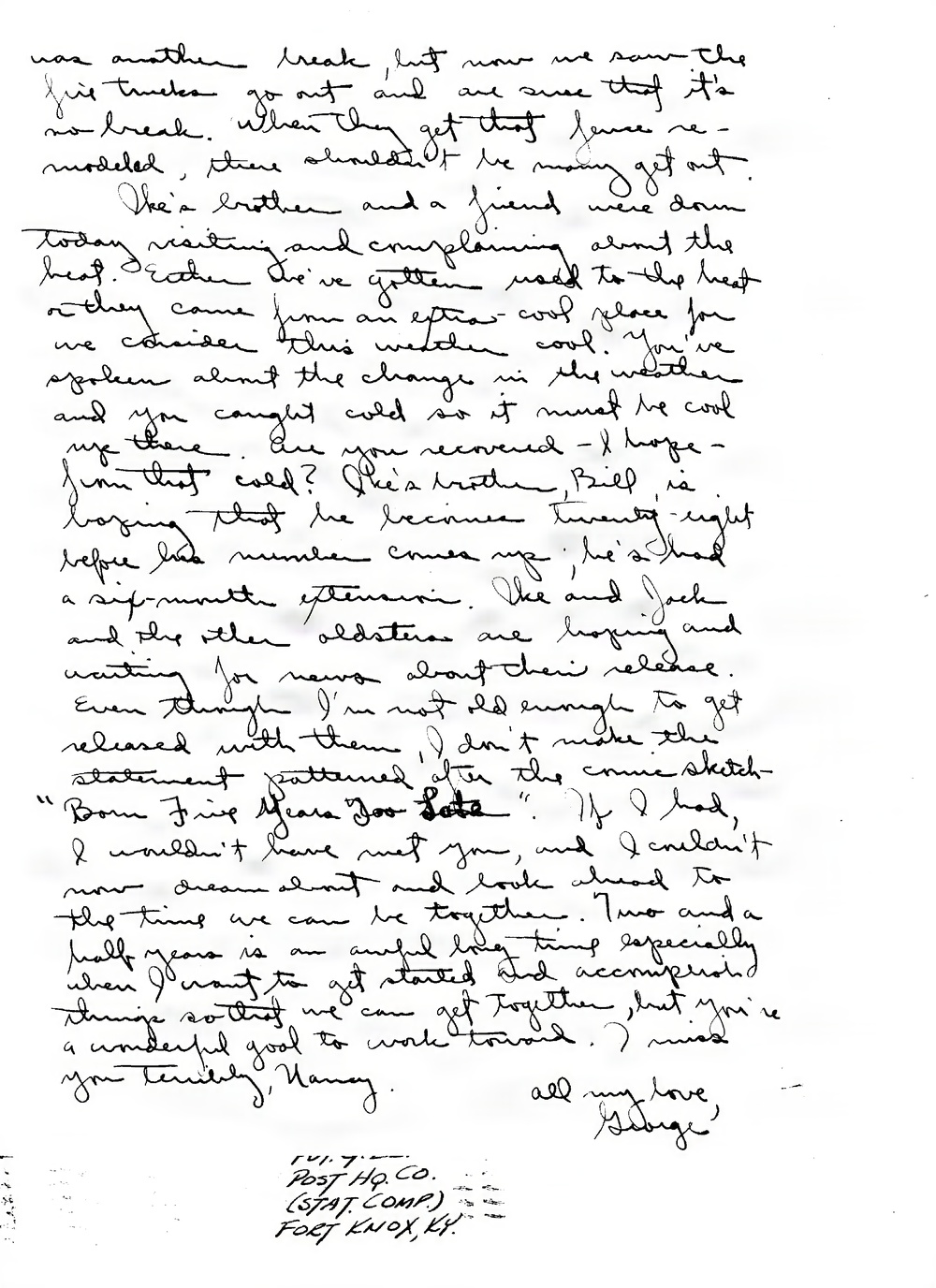 Fort Knox receives a trove of love and life penned in letters: The story of George and Nancy Edick