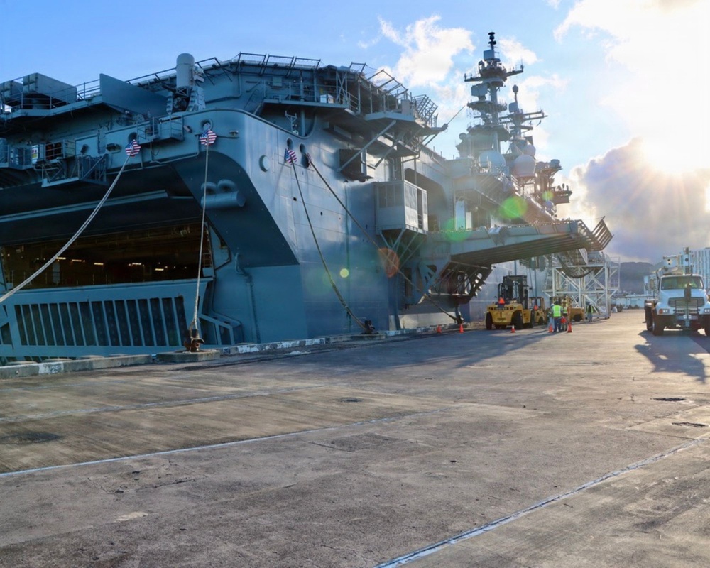 Early morning light illuminates ships participating in Exercise Rim of the Pacific 2026