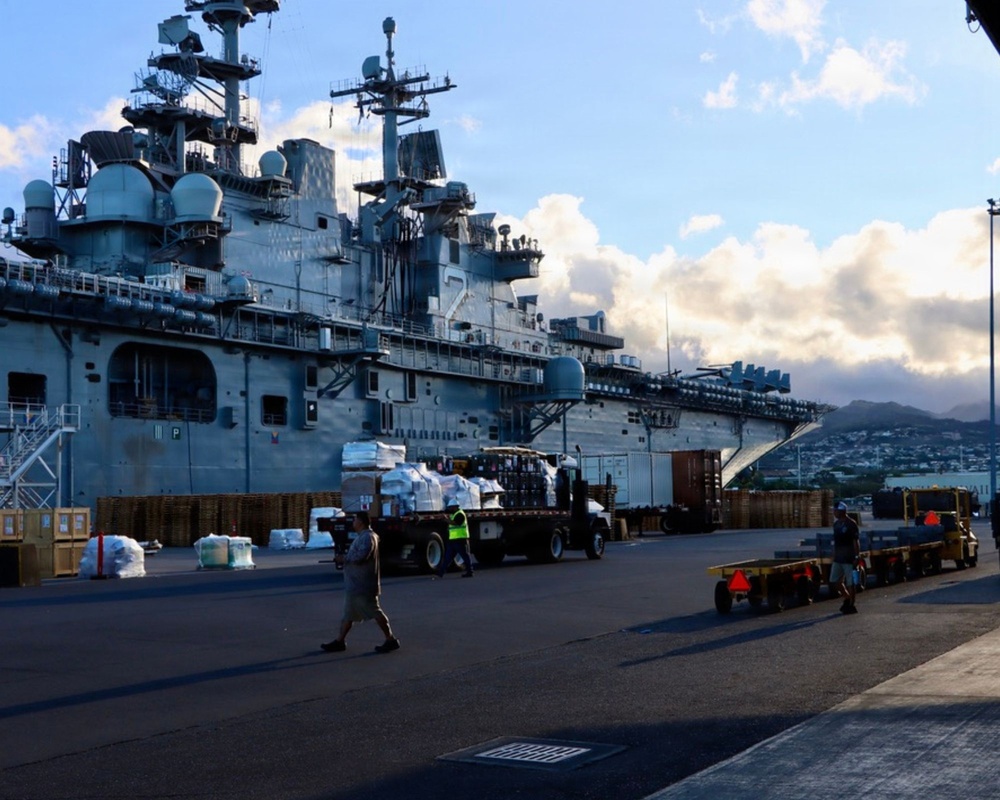 Early morning light illuminates ships participating in Exercise Rim of the Pacific 2026