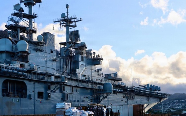 Early morning light illuminates ships participating in Exercise Rim of the Pacific 2026
