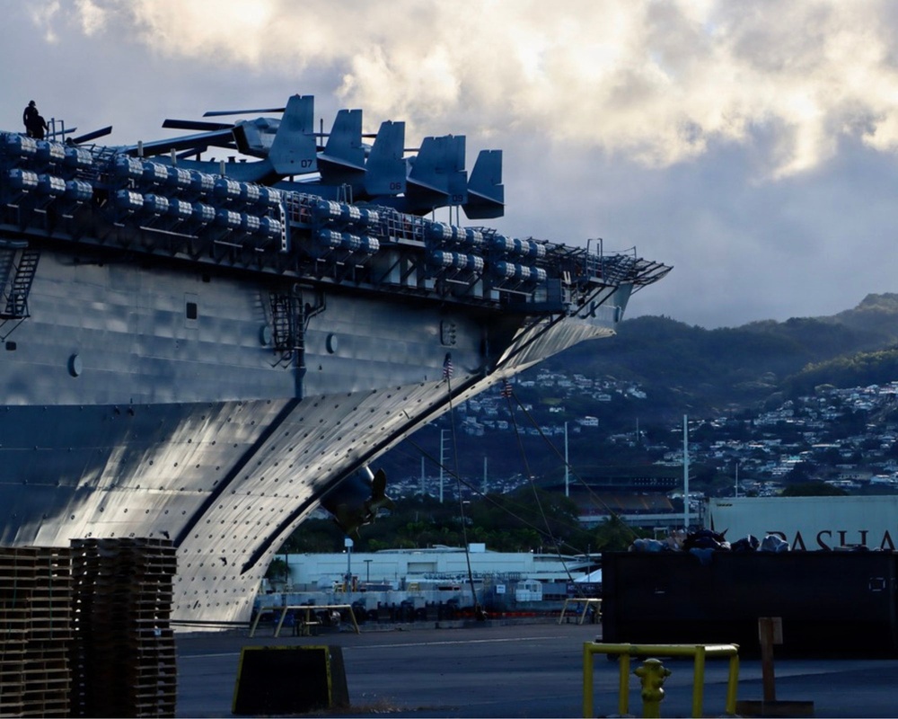 Early morning light illuminates ships participating in Exercise Rim of the Pacific 2026