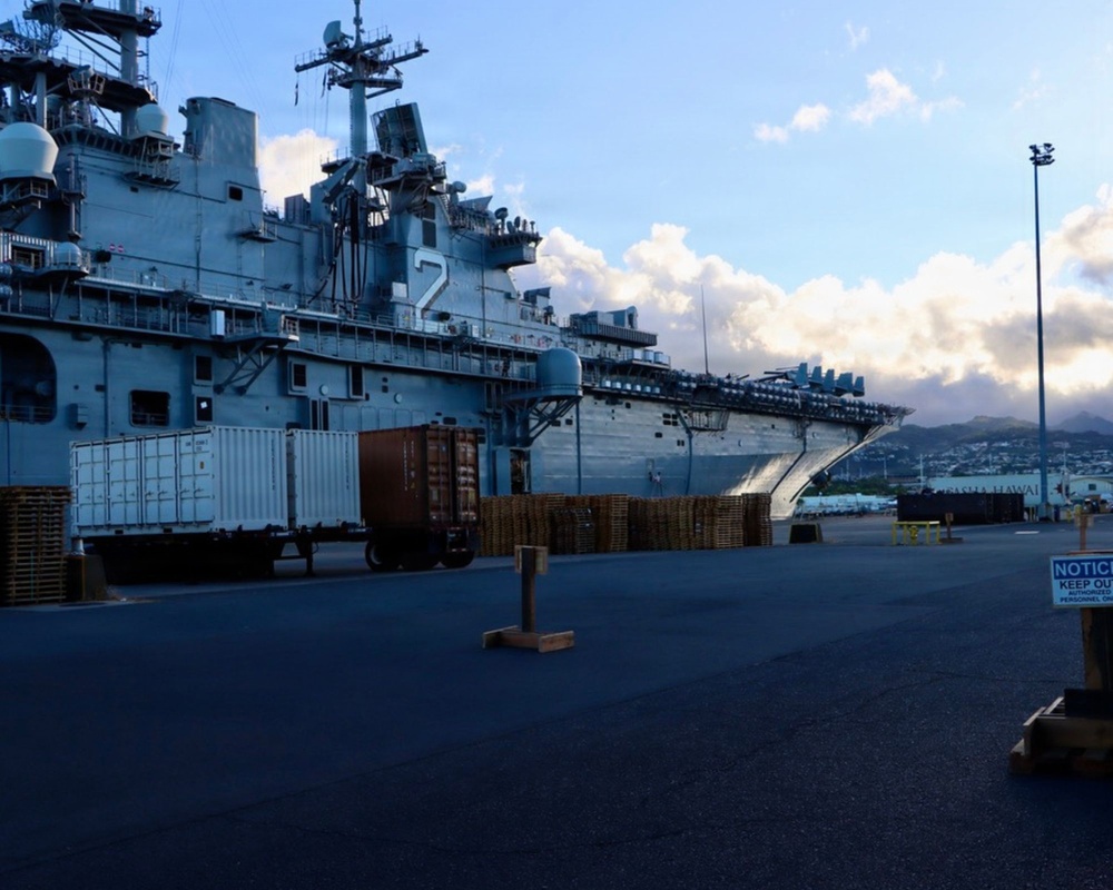 Early morning light illuminates ships participating in Exercise Rim of the Pacific 2026