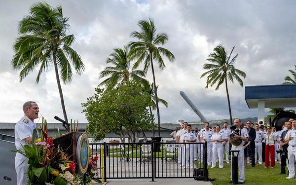 Commander, Exercise Rim of the Pacific 2026 Combined Task Force, and deputy commander, U.S. Pacific Fleet,  delivers remarks at RIMPAC 2026 Opening Reception