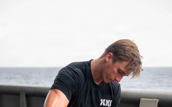 HSC 21 Sailors Perform Weapons Maintenance, Preservation Aboard USS Boxer