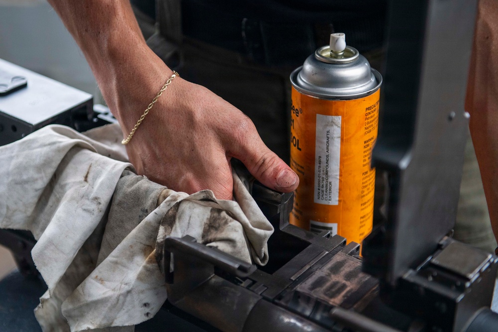 HSC 21 Sailors Perform Weapons Maintenance, Preservation Aboard USS Boxer