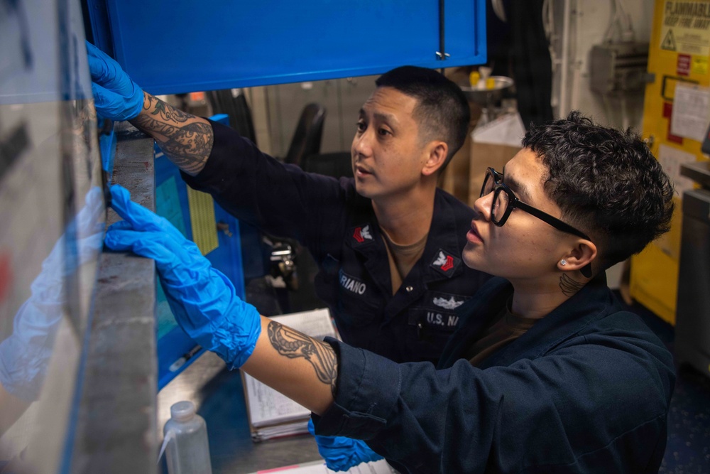 USS Boxer Sailors Prepare Boiler Samples