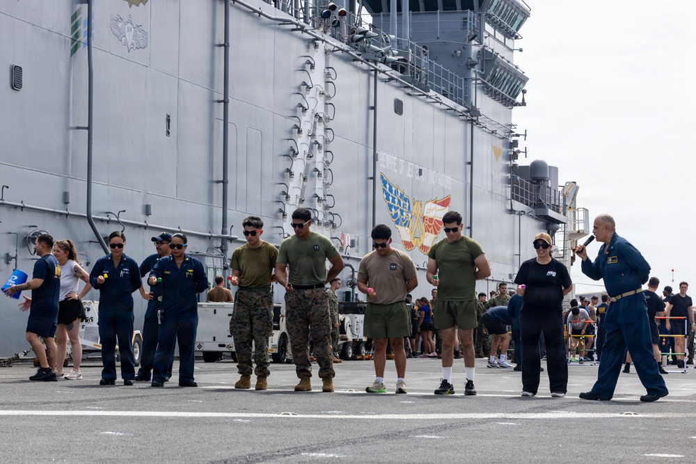 Sailors, Marines Aboard USS Boxer Celebrate Freedom 250