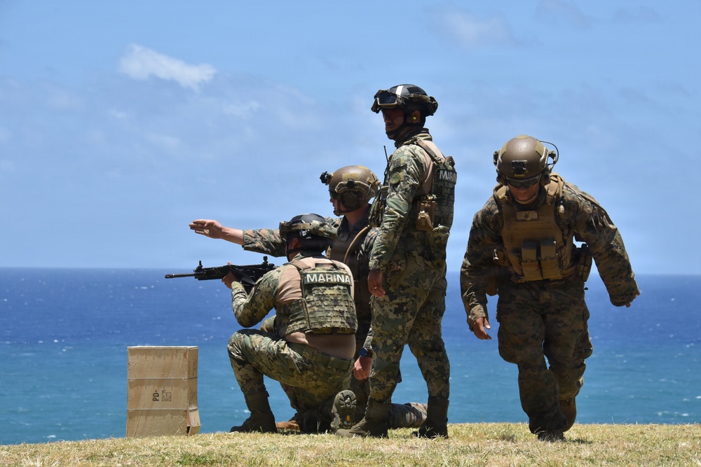 Mexican, U.S. Marines conduct joint marksmanship training during RIMPAC