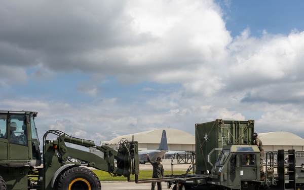 CLC-21 loads equipment in support of disaster assistance for the people of Venezuela