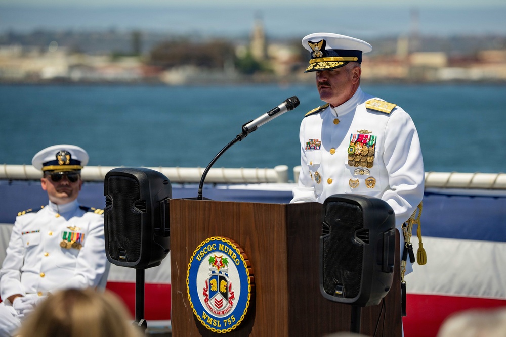U.S. Coast Guard Cutter Munro holds a change-of-command ceremony