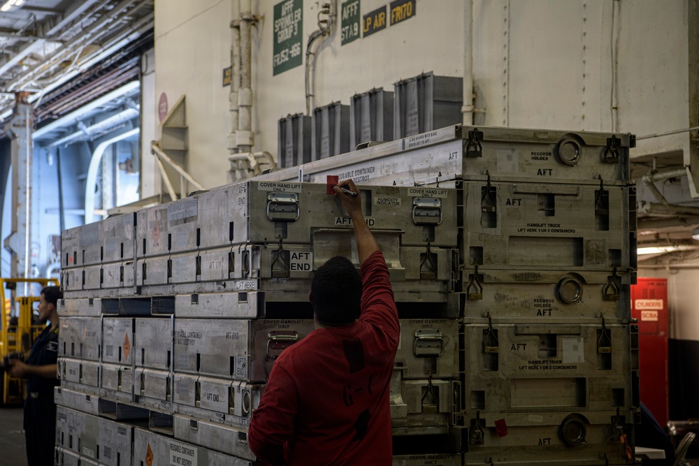 Nimitz Sailors Prepare for Ammunition Offload