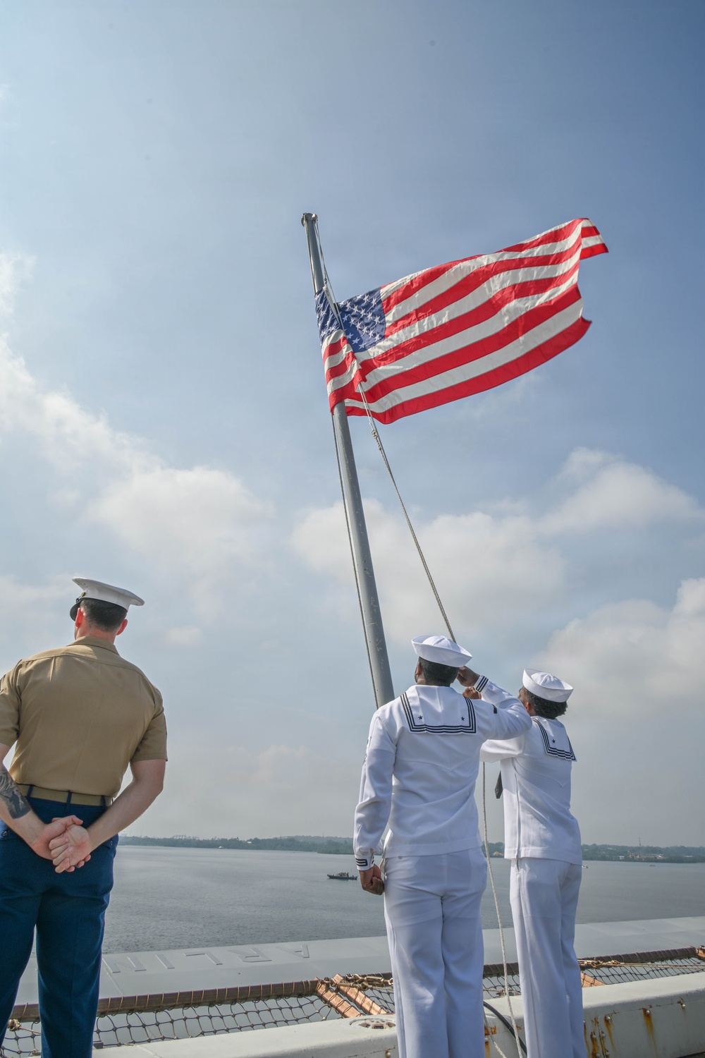USS Arlington Departs Baltimore