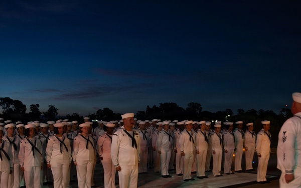 NMRTC San Diego holds dress white uniform inspection