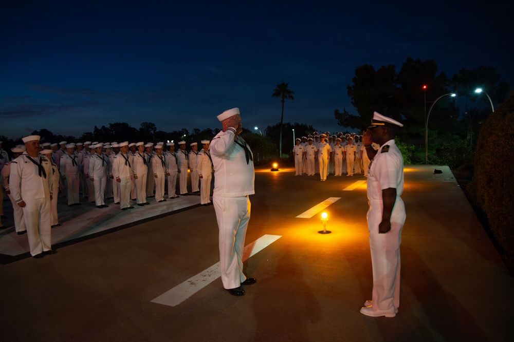 NMRTC San Diego holds dress white uniform inspection