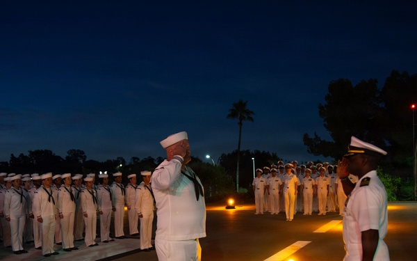 NMRTC San Diego holds dress white uniform inspection