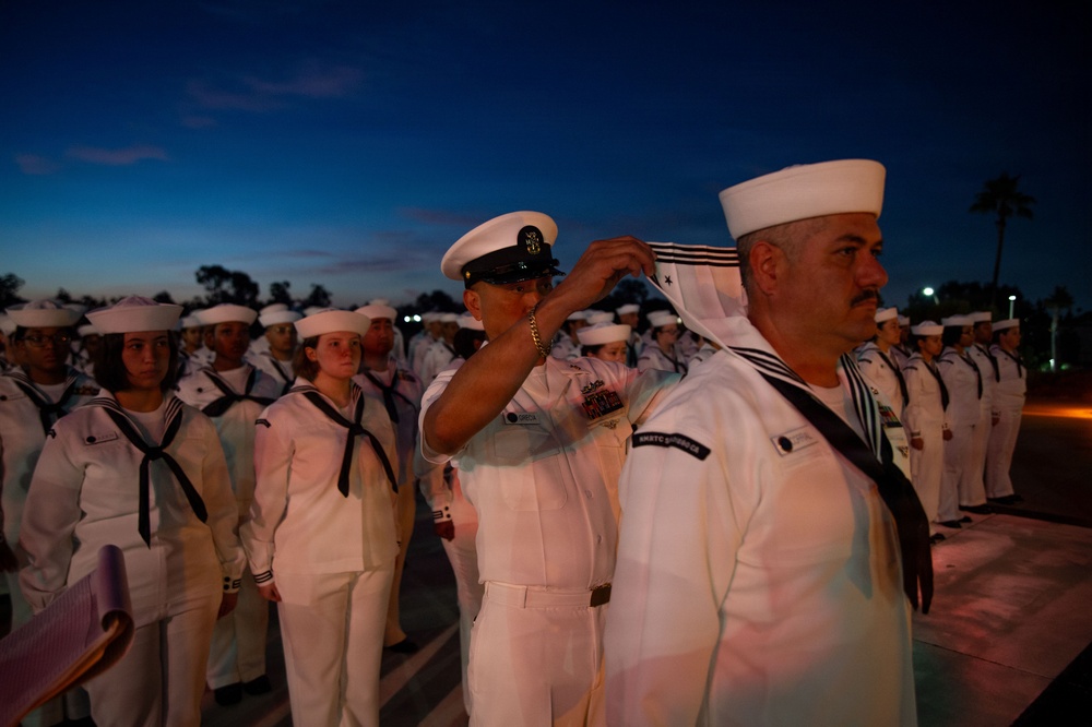 NMRTC San Diego holds dress white uniform inspection