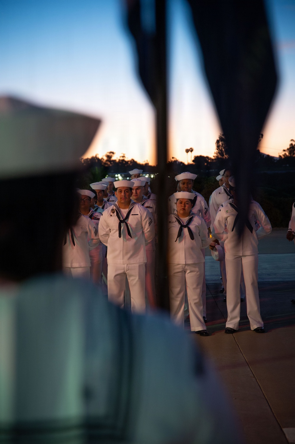 NMRTC San Diego holds dress white uniform inspection
