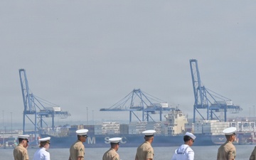USS Arlington Departs Baltimore