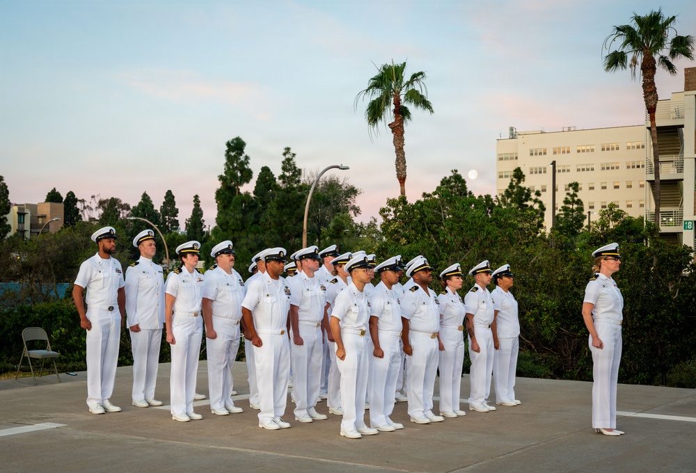 NMRTC San Diego holds dress white uniform inspection