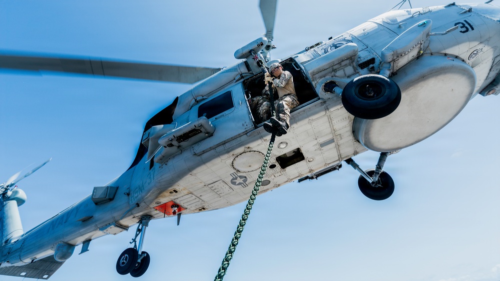 U.S. Navy EOD and Divers Conduct Fast-Roping