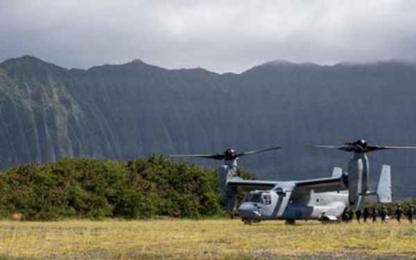 U.S. Marines and partner nations conduct pickup zone drills