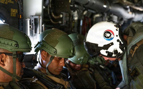 U.S. Marines and partner nations conduct pickup zone drills