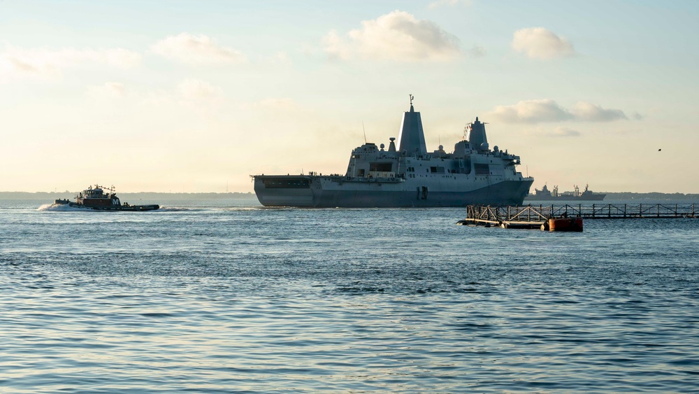 USS San Antonio Departs Norfolk for Scheduled Operations