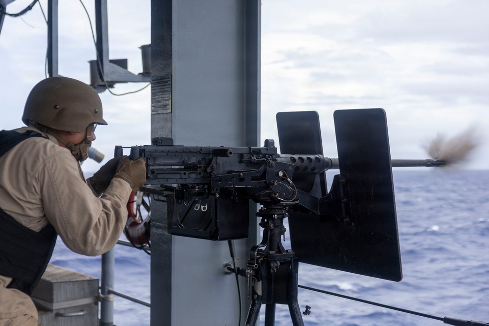 USS Frank Cable conducts gun shoot